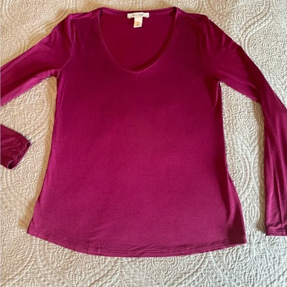 White House Black Market Pink Fitted Long Sleeve Blouse - Picture 5 of 9